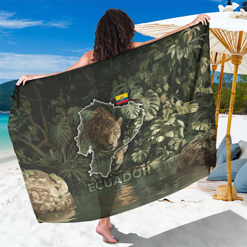 Ecuador Sarong with Jaguar Rainforest Map Design - Wonder Print Shop