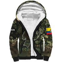 Ecuador Sherpa Hoodie with Jaguar Rainforest Map Design - Wonder Print Shop