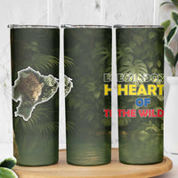 Ecuador Skinny Tumbler with Jaguar Rainforest Map Design - Wonder Print Shop