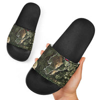 Ecuador Slide Sandals with Jaguar Rainforest Map Design - Wonder Print Shop