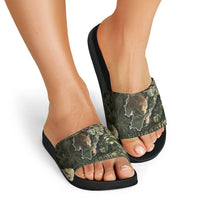 Ecuador Slide Sandals with Jaguar Rainforest Map Design - Wonder Print Shop