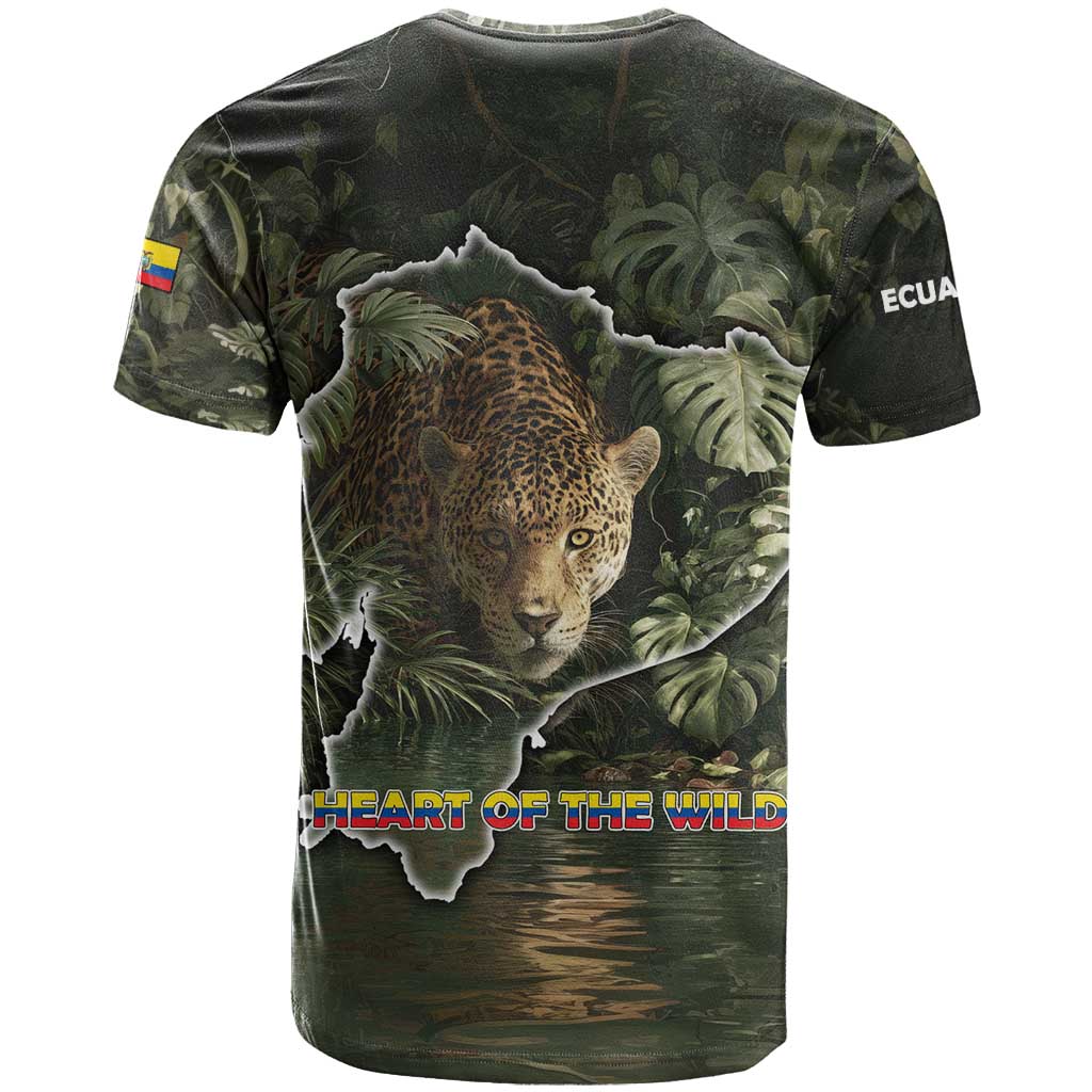 Ecuador T Shirt with Jaguar Rainforest Map Design - Wonder Print Shop