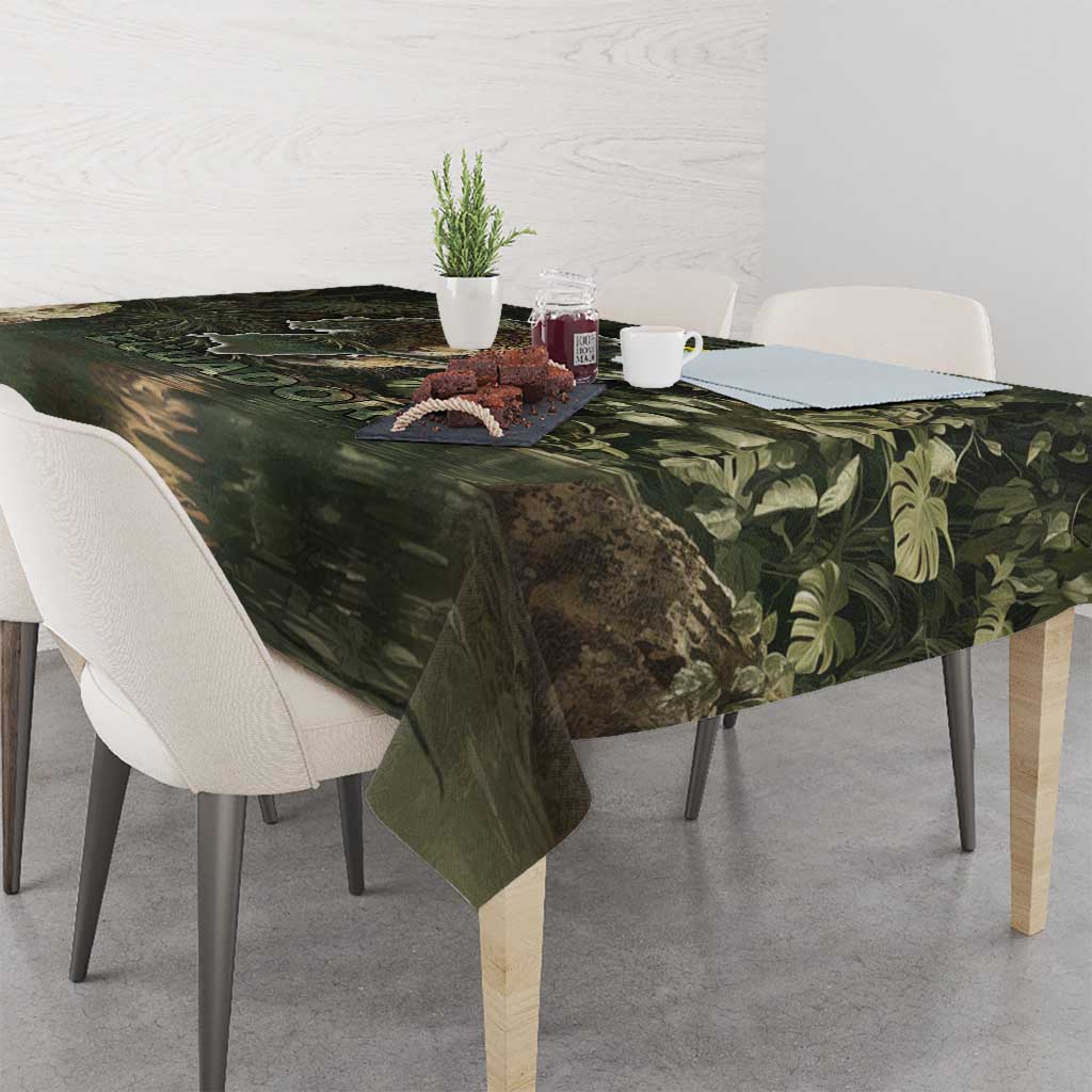 Ecuador Tablecloth with Jaguar Rainforest Map Design - Wonder Print Shop