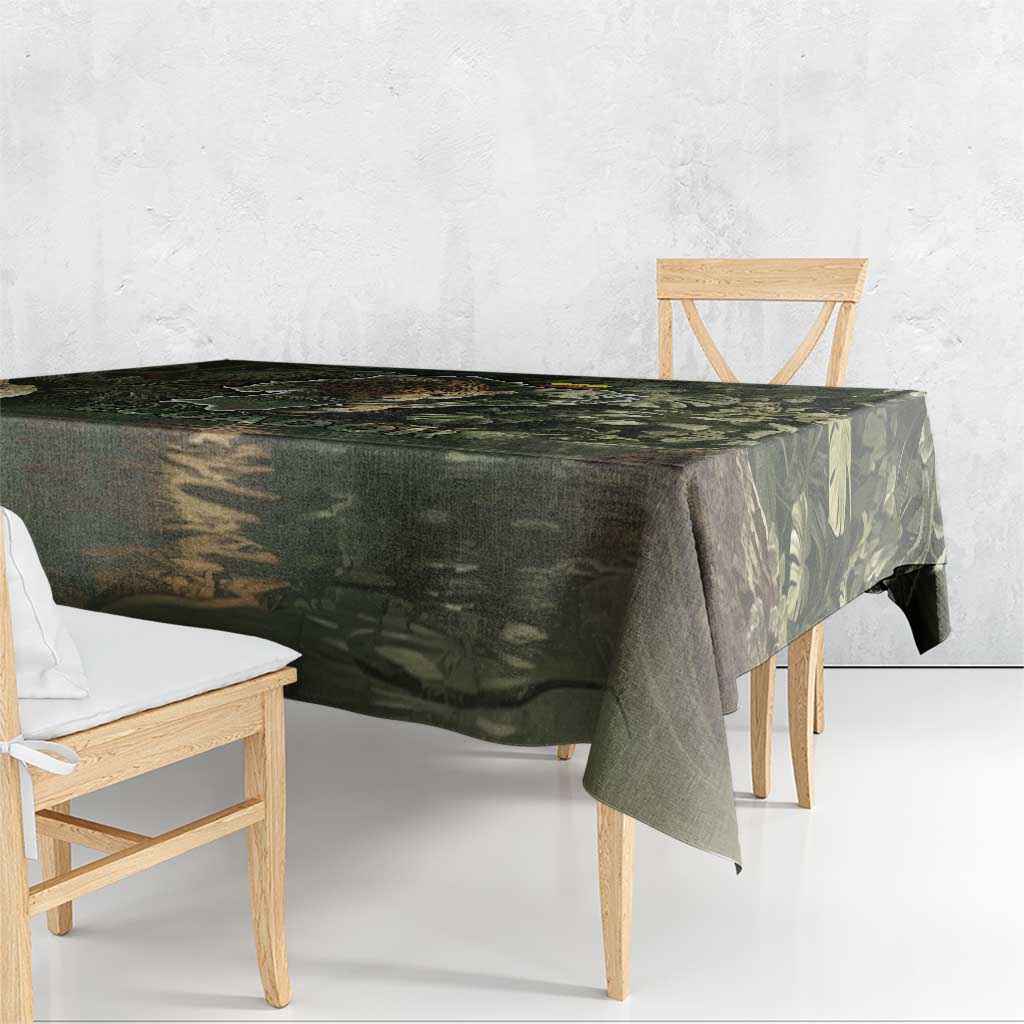 Ecuador Tablecloth with Jaguar Rainforest Map Design - Wonder Print Shop