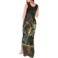 Ecuador Tank Maxi Dress with Jaguar Rainforest Map Design - Wonder Print Shop