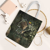 Ecuador Tote Bag with Jaguar Rainforest Map Design - Wonder Print Shop