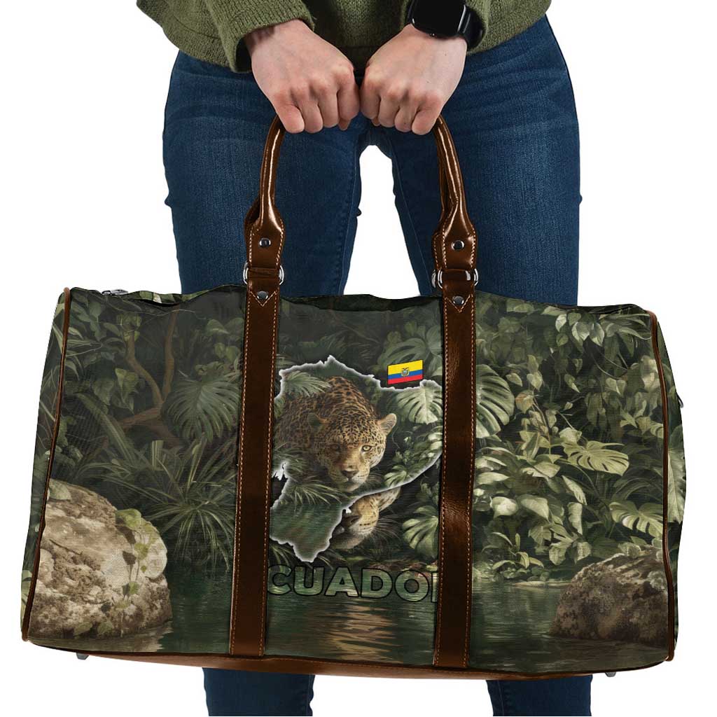 Ecuador Travel Bag with Jaguar Rainforest Map Design - Wonder Print Shop