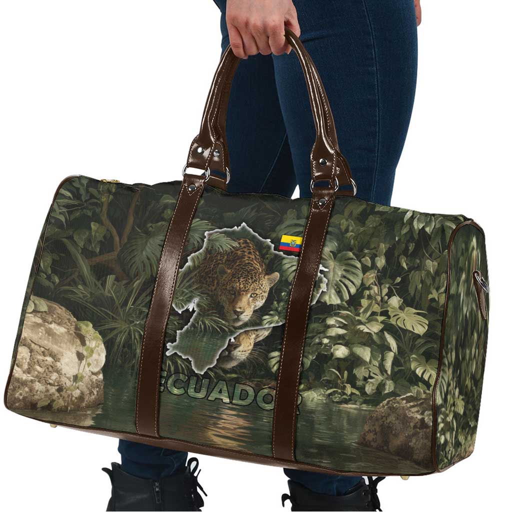 Ecuador Travel Bag with Jaguar Rainforest Map Design - Wonder Print Shop