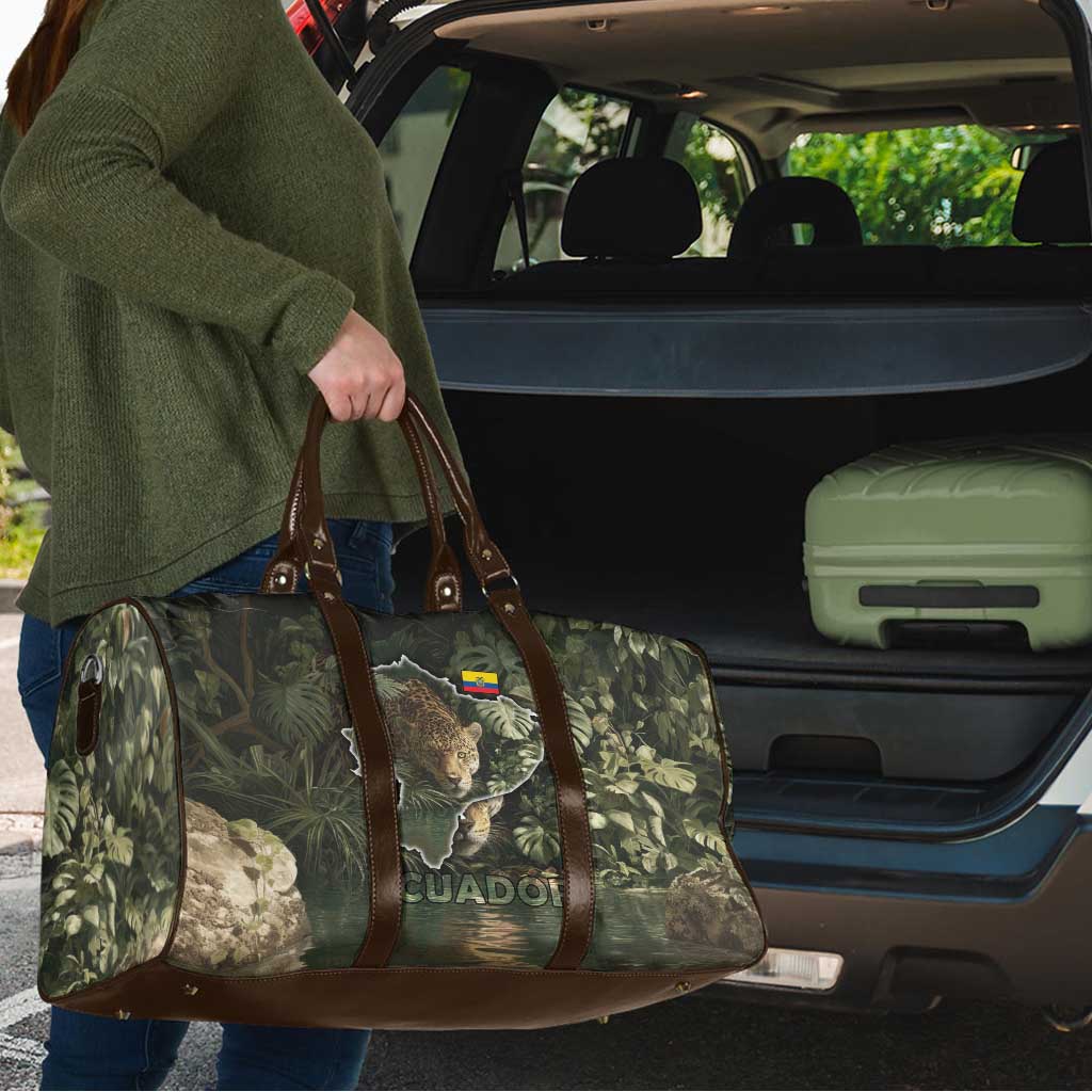 Ecuador Travel Bag with Jaguar Rainforest Map Design - Wonder Print Shop