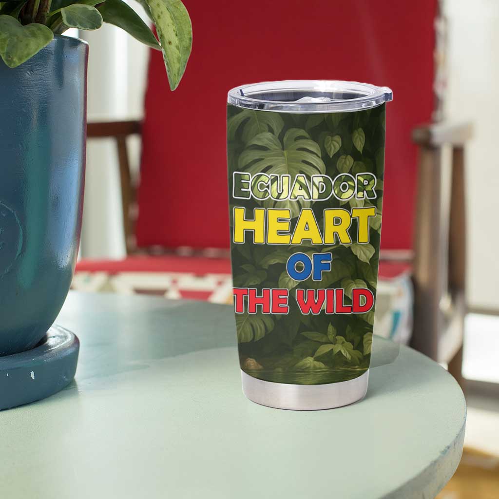 Ecuador Tumbler Cup with Jaguar Rainforest Map Design - Wonder Print Shop