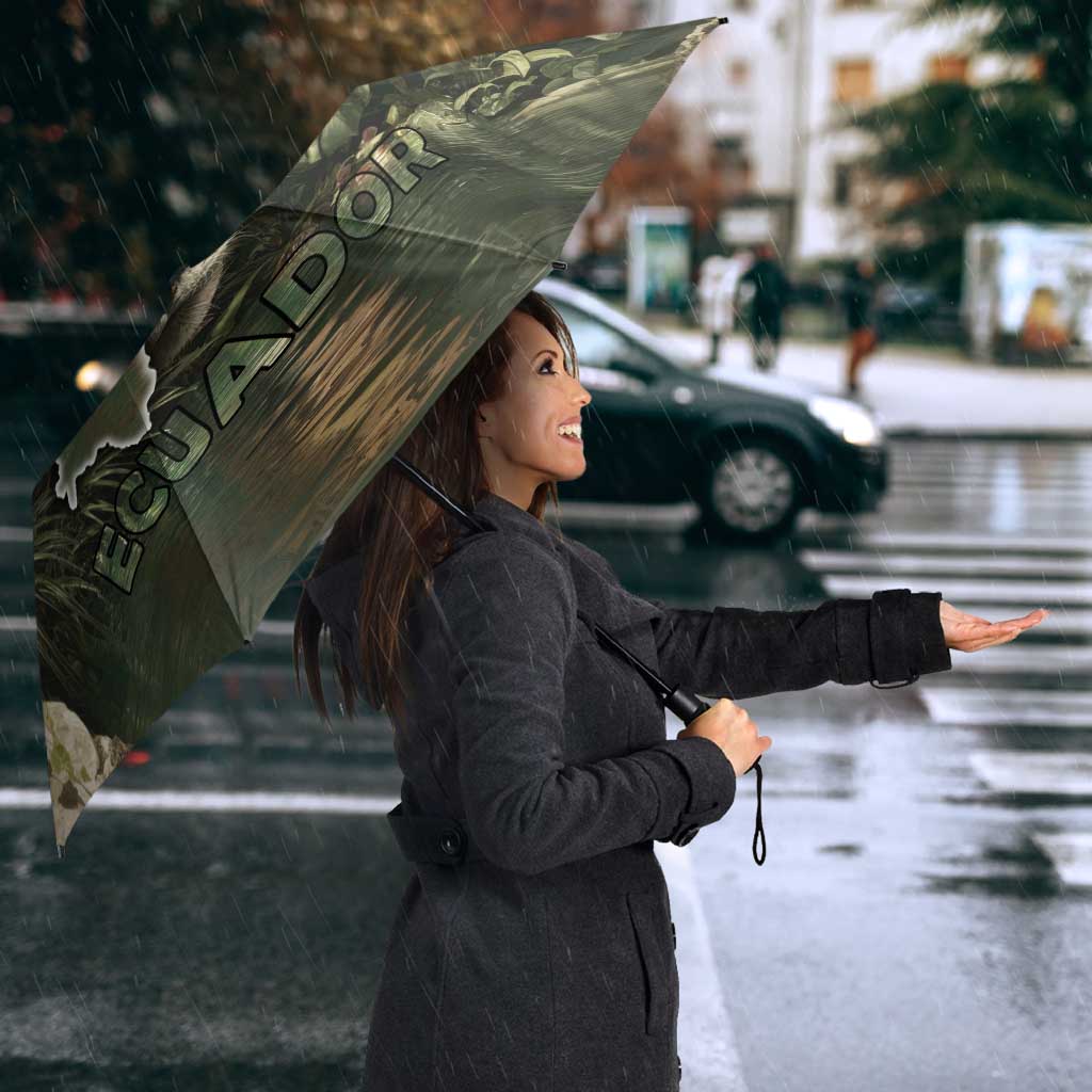 Ecuador Umbrella with Jaguar Rainforest Map Design - Wonder Print Shop