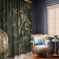 Ecuador Window Curtain with Jaguar Rainforest Map Design - Wonder Print Shop