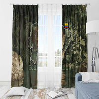 Ecuador Window Curtain with Jaguar Rainforest Map Design - Wonder Print Shop