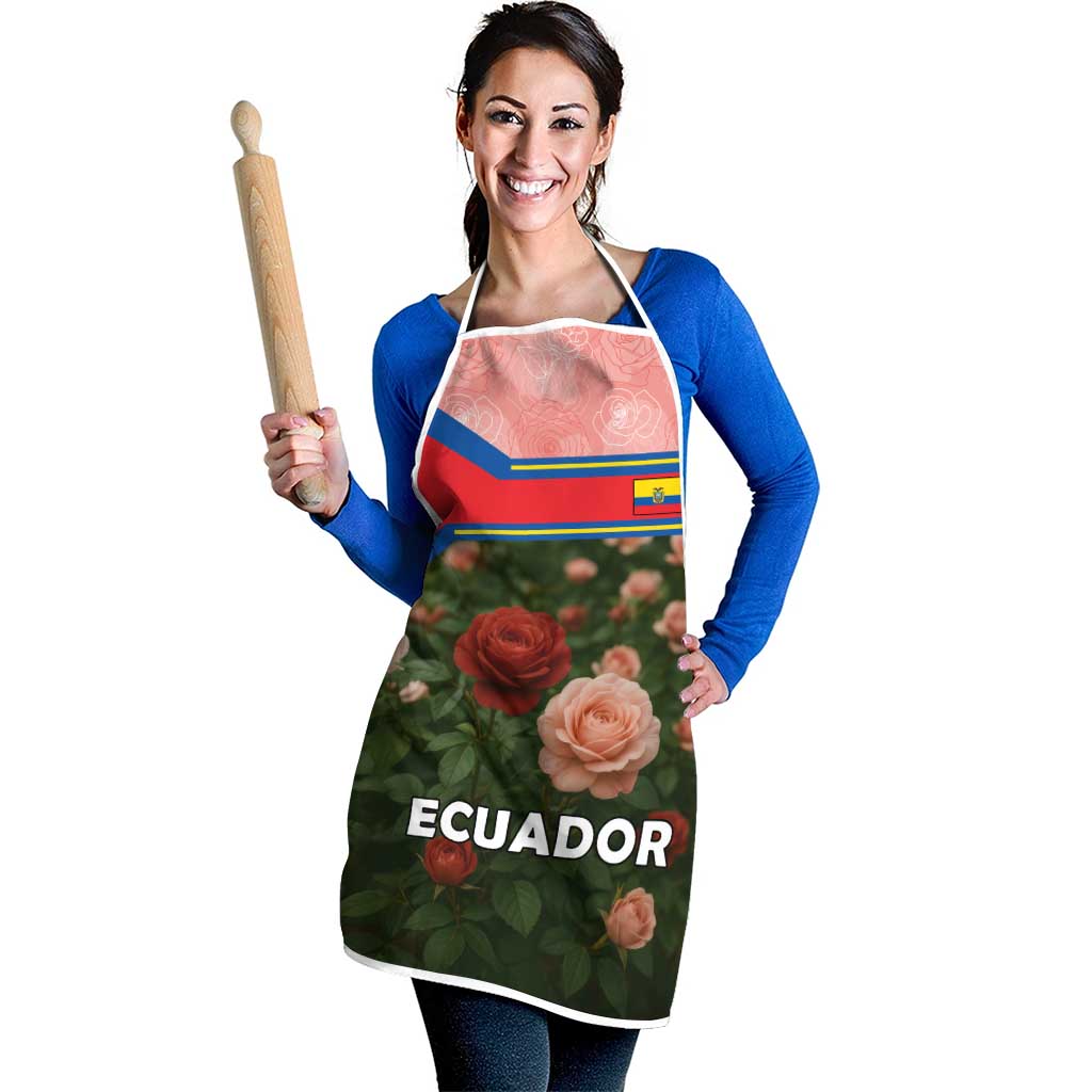 Ecuador Apron with Rose Garden and Floral Texture Design - Wonder Print Shop
