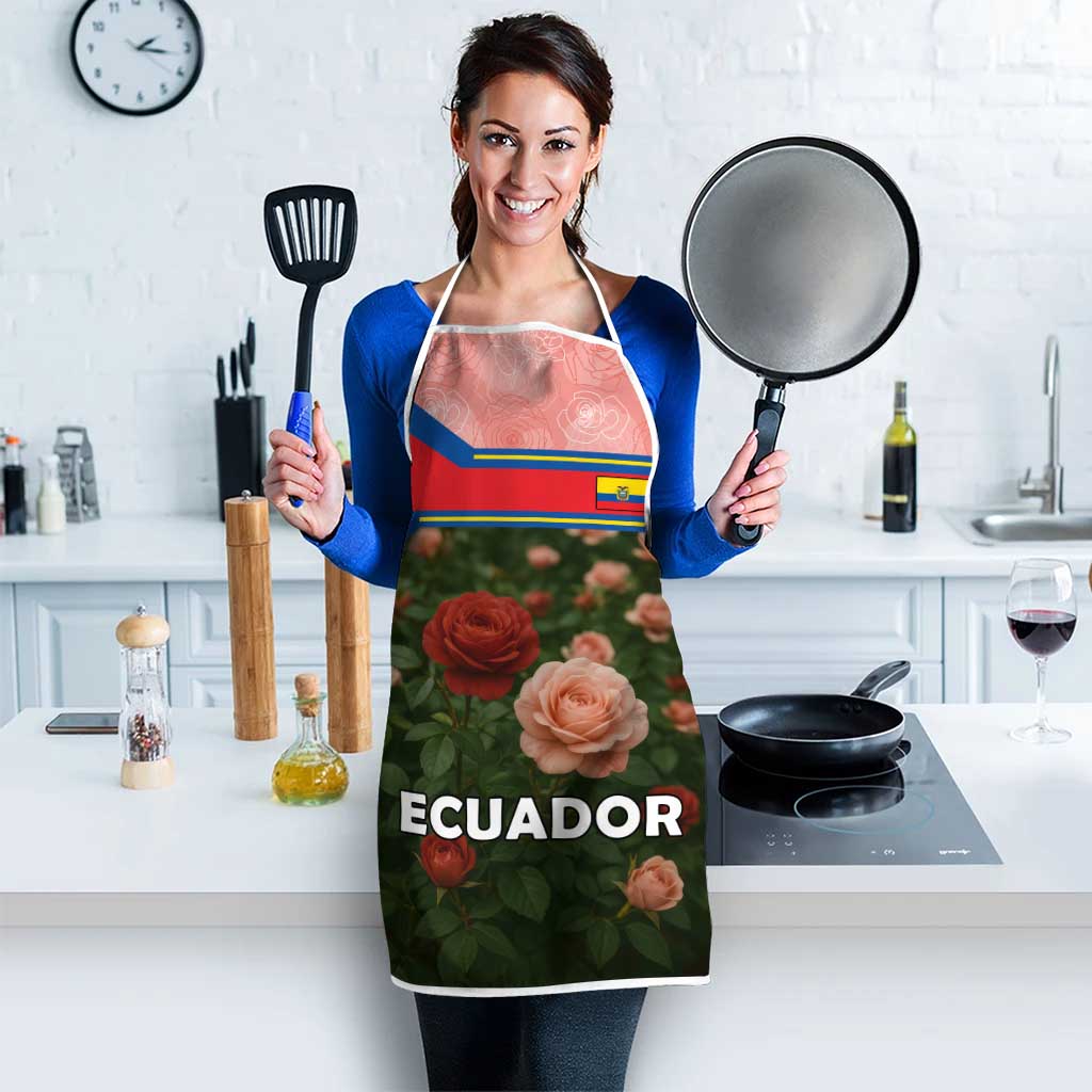 Ecuador Apron with Rose Garden and Floral Texture Design - Wonder Print Shop