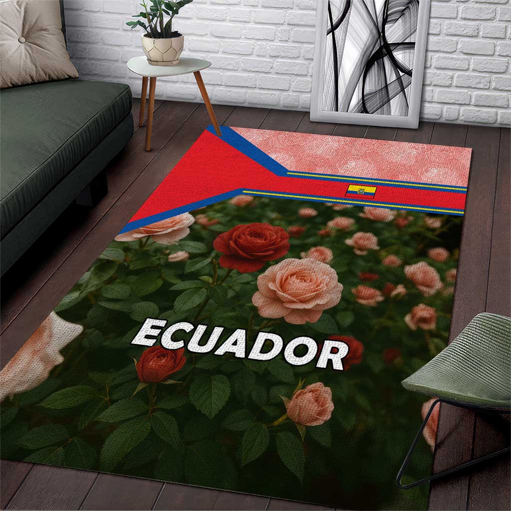 Ecuador Area Rug with Rose Garden and Floral Texture Design - Wonder Print Shop