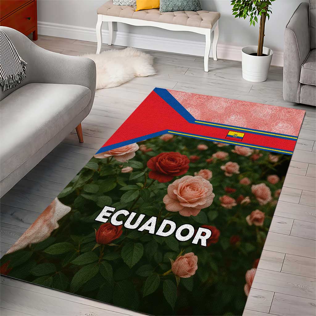 Ecuador Area Rug with Rose Garden and Floral Texture Design - Wonder Print Shop