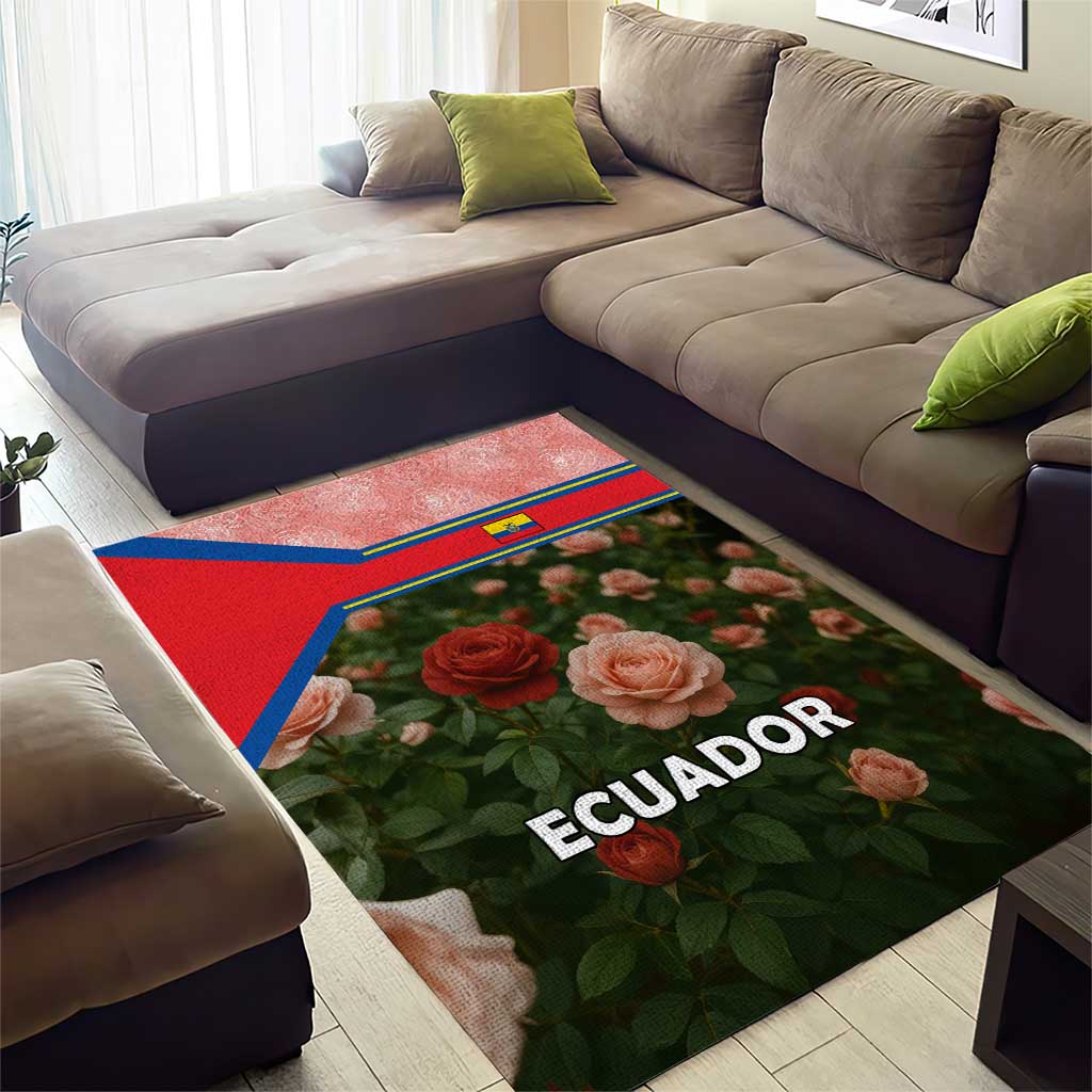 Ecuador Area Rug with Rose Garden and Floral Texture Design - Wonder Print Shop