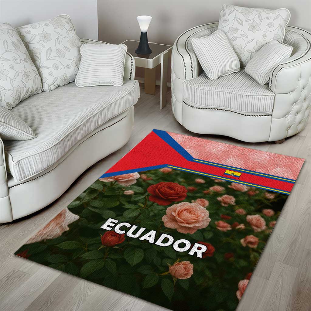 Ecuador Area Rug with Rose Garden and Floral Texture Design - Wonder Print Shop