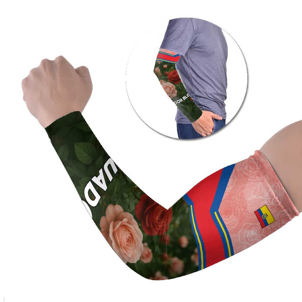 Ecuador Arm Sleeves with Rose Garden and Floral Texture Design - Wonder Print Shop