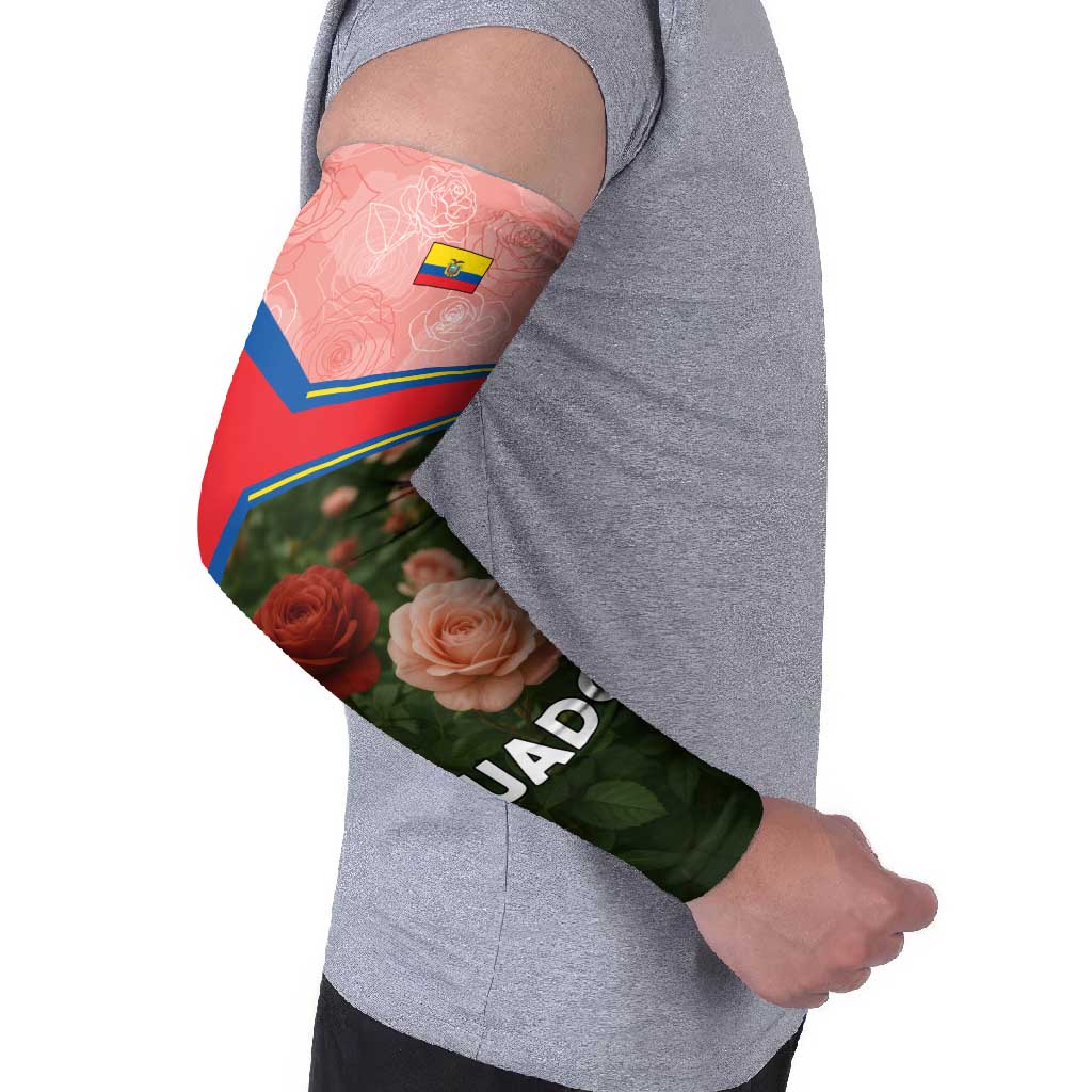 Ecuador Arm Sleeves with Rose Garden and Floral Texture Design - Wonder Print Shop