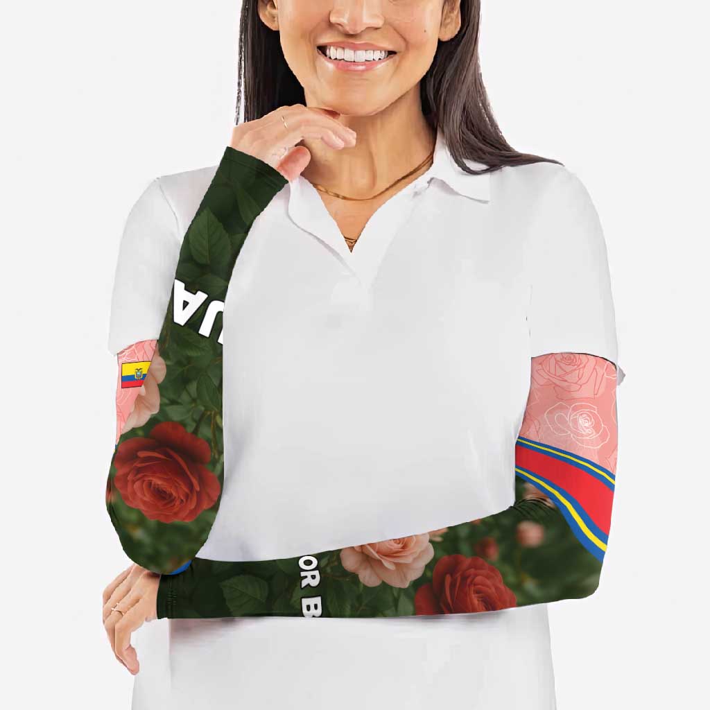 Ecuador Arm Sleeves with Rose Garden and Floral Texture Design - Wonder Print Shop