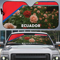Ecuador Auto Sun Shade with Rose Garden and Floral Texture Design - Wonder Print Shop