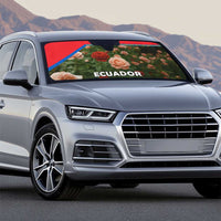 Ecuador Auto Sun Shade with Rose Garden and Floral Texture Design - Wonder Print Shop