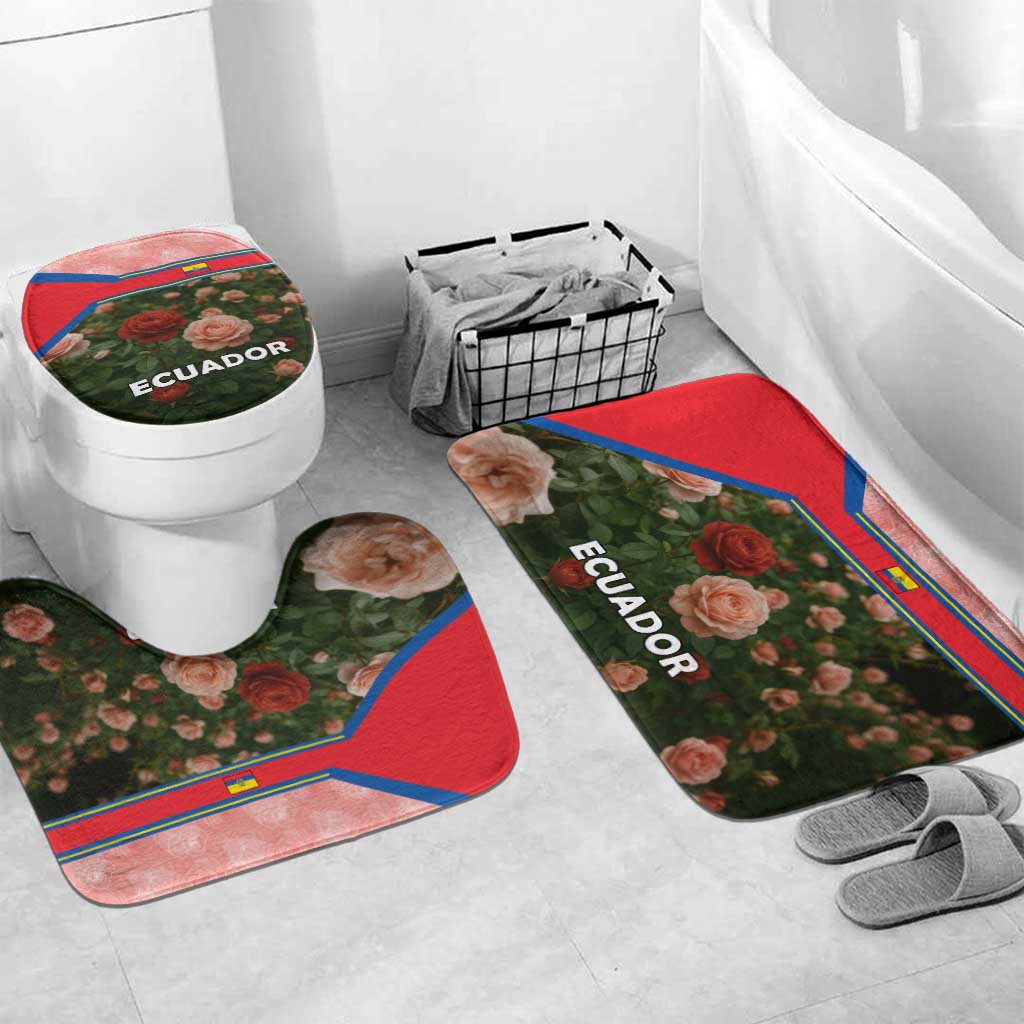 Ecuador Bathroom Set with Rose Garden and Floral Texture Design - Wonder Print Shop