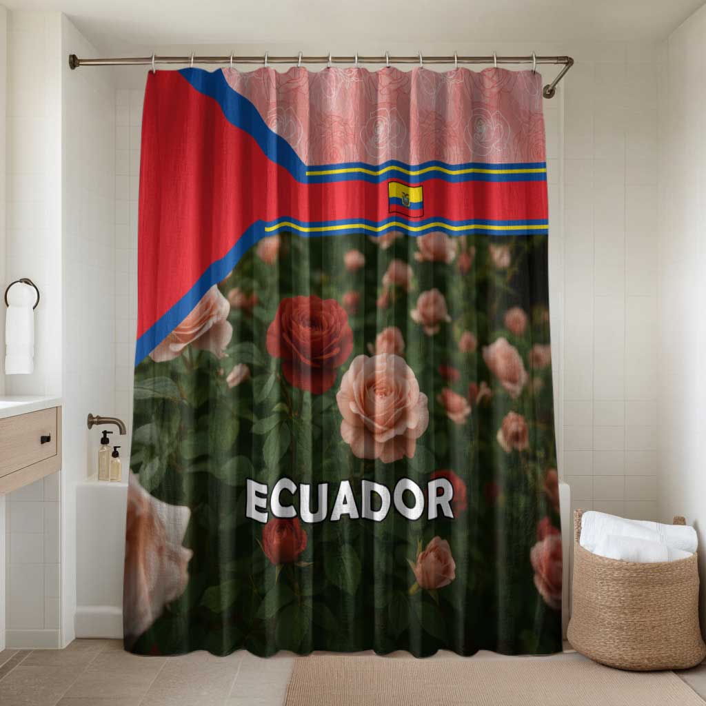 Ecuador Bathroom Set with Rose Garden and Floral Texture Design - Wonder Print Shop