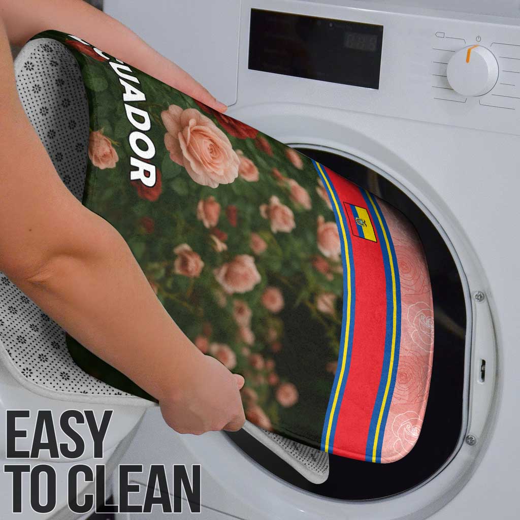 Ecuador Bathroom Set with Rose Garden and Floral Texture Design - Wonder Print Shop