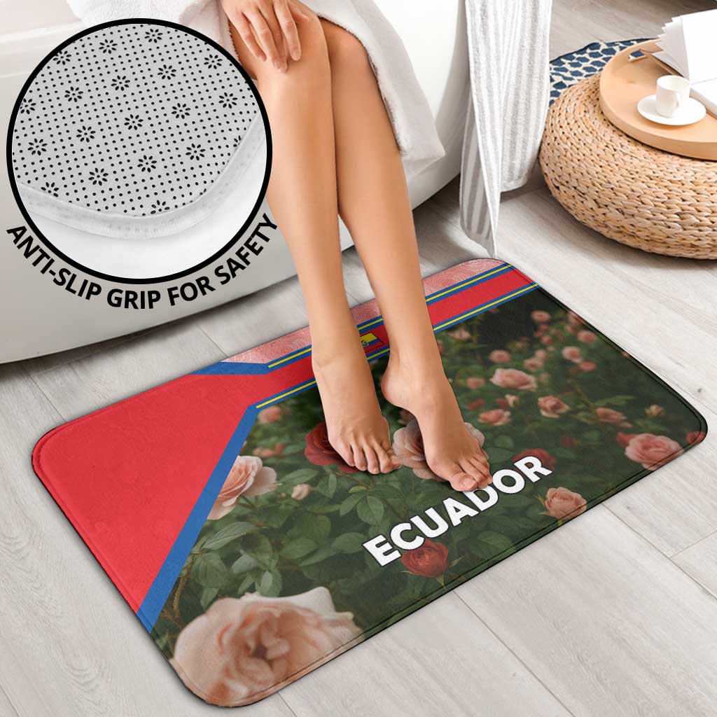 Ecuador Bathroom Set with Rose Garden and Floral Texture Design - Wonder Print Shop