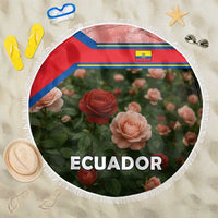 Ecuador Beach Blanket with Rose Garden and Floral Texture Design - Wonder Print Shop