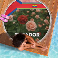 Ecuador Beach Blanket with Rose Garden and Floral Texture Design - Wonder Print Shop