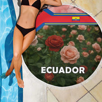 Ecuador Beach Blanket with Rose Garden and Floral Texture Design - Wonder Print Shop