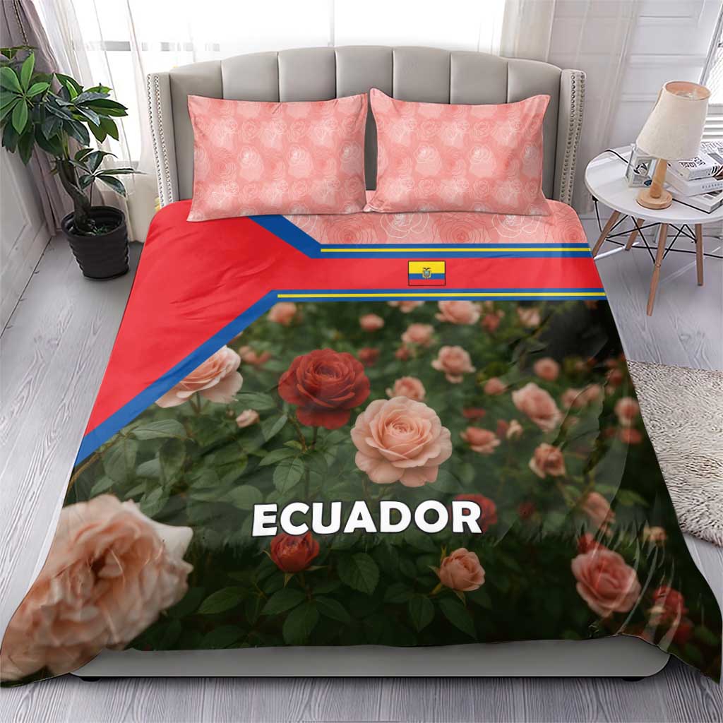 Ecuador Bedding Set with Rose Garden and Floral Texture Design - Wonder Print Shop