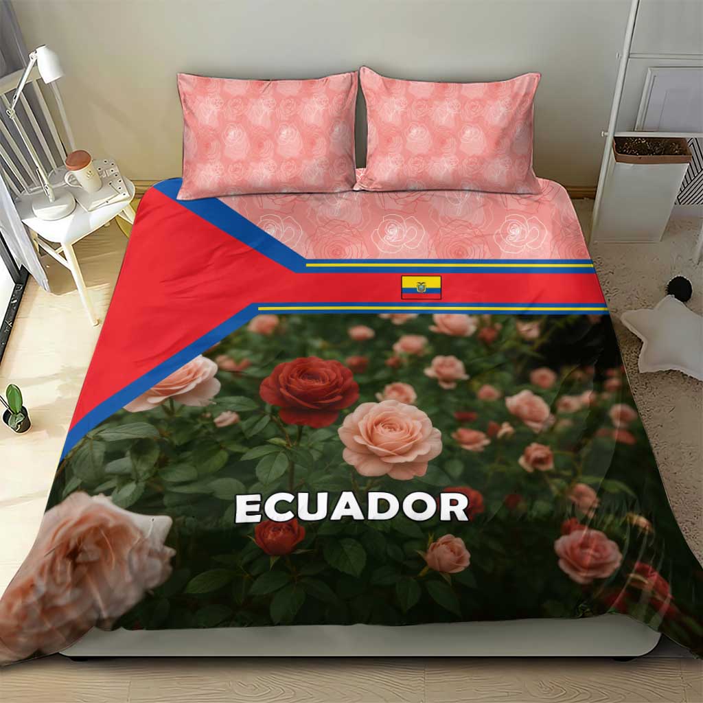 Ecuador Bedding Set with Rose Garden and Floral Texture Design - Wonder Print Shop