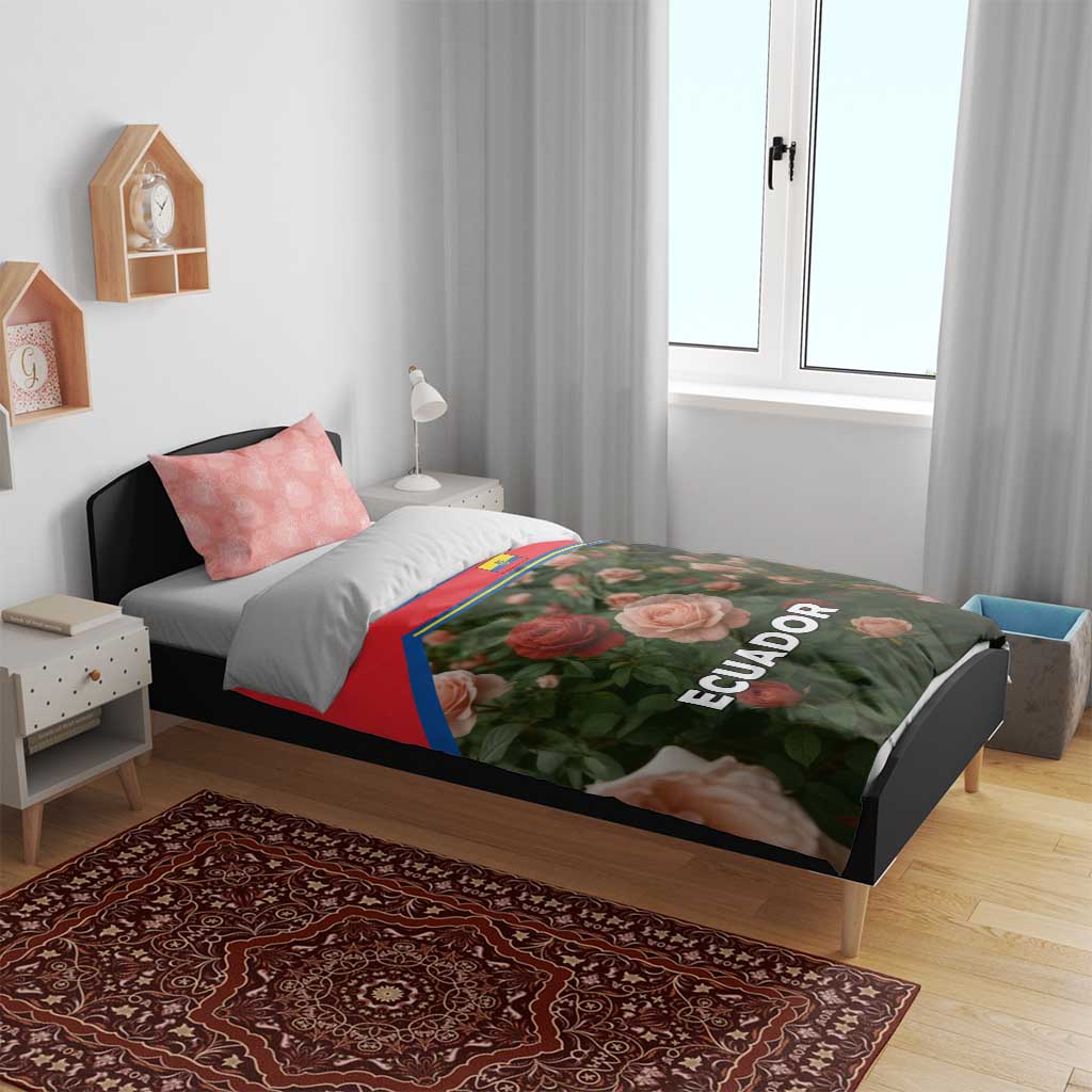 Ecuador Bedding Set with Rose Garden and Floral Texture Design - Wonder Print Shop