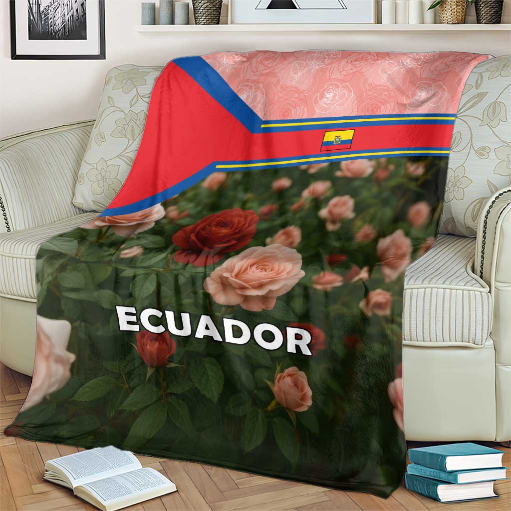 Ecuador Blanket with Rose Garden and Floral Texture Design - Wonder Print Shop