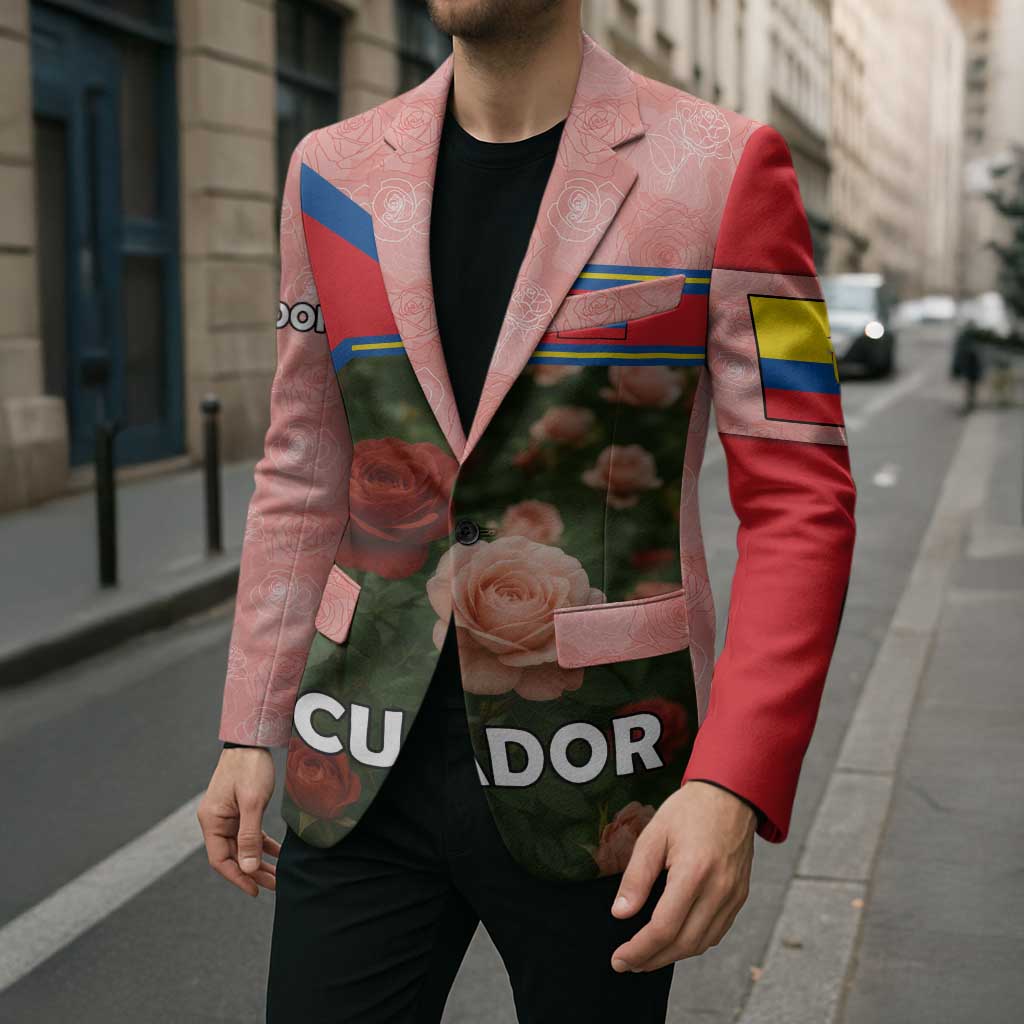 Ecuador Blazer with Rose Garden and Floral Texture Design - Wonder Print Shop