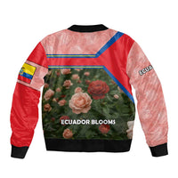 Ecuador Bomber Jacket with Rose Garden and Floral Texture Design - Wonder Print Shop