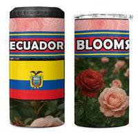 Ecuador 4 in 1 Can Cooler Tumbler with Rose Garden and Floral Texture Design - Wonder Print Shop