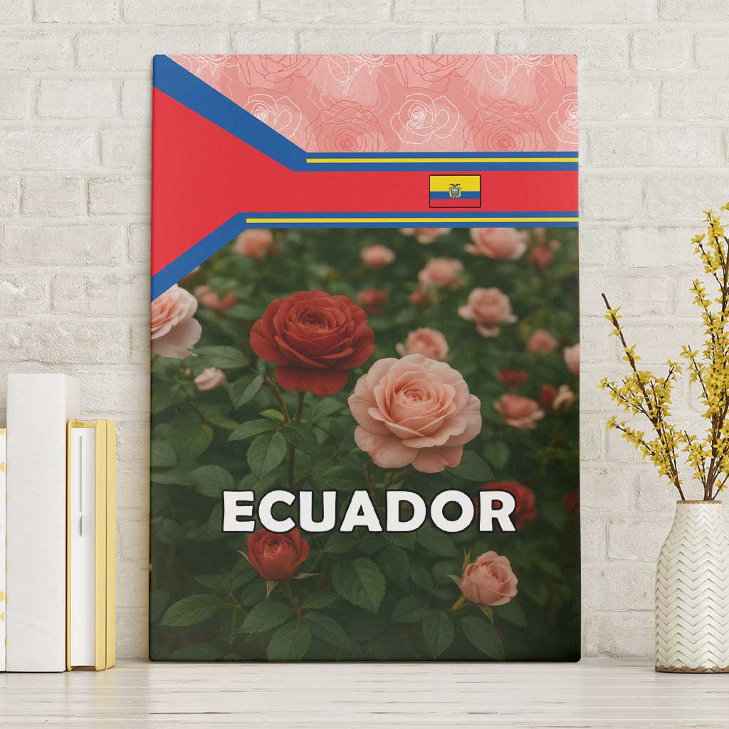Ecuador Canvas Wall Art with Rose Garden and Floral Texture Design - Wonder Print Shop