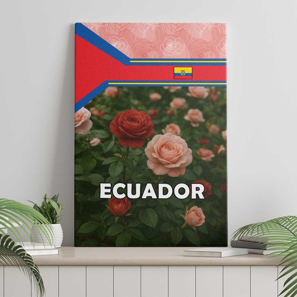 Ecuador Canvas Wall Art with Rose Garden and Floral Texture Design - Wonder Print Shop