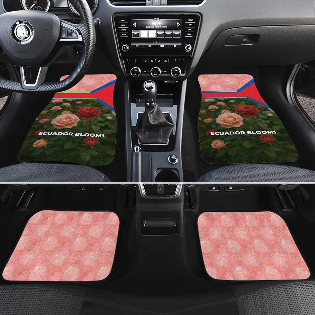 Ecuador Car Mats with Rose Garden and Floral Texture Design - Wonder Print Shop
