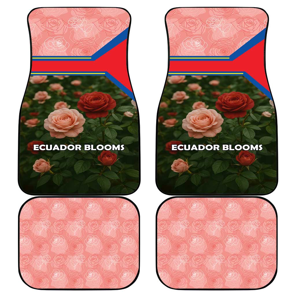 Ecuador Car Mats with Rose Garden and Floral Texture Design - Wonder Print Shop