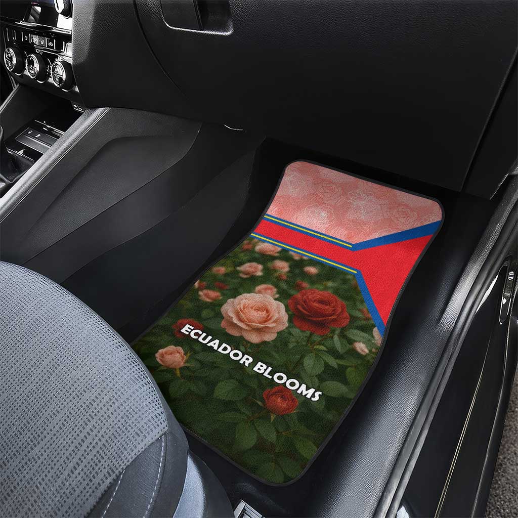 Ecuador Car Mats with Rose Garden and Floral Texture Design - Wonder Print Shop