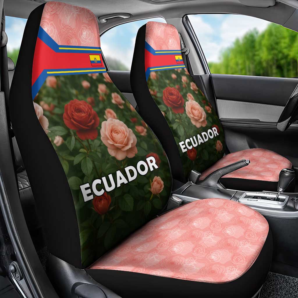 Ecuador Car Seat Cover with Rose Garden and Floral Texture Design - Wonder Print Shop
