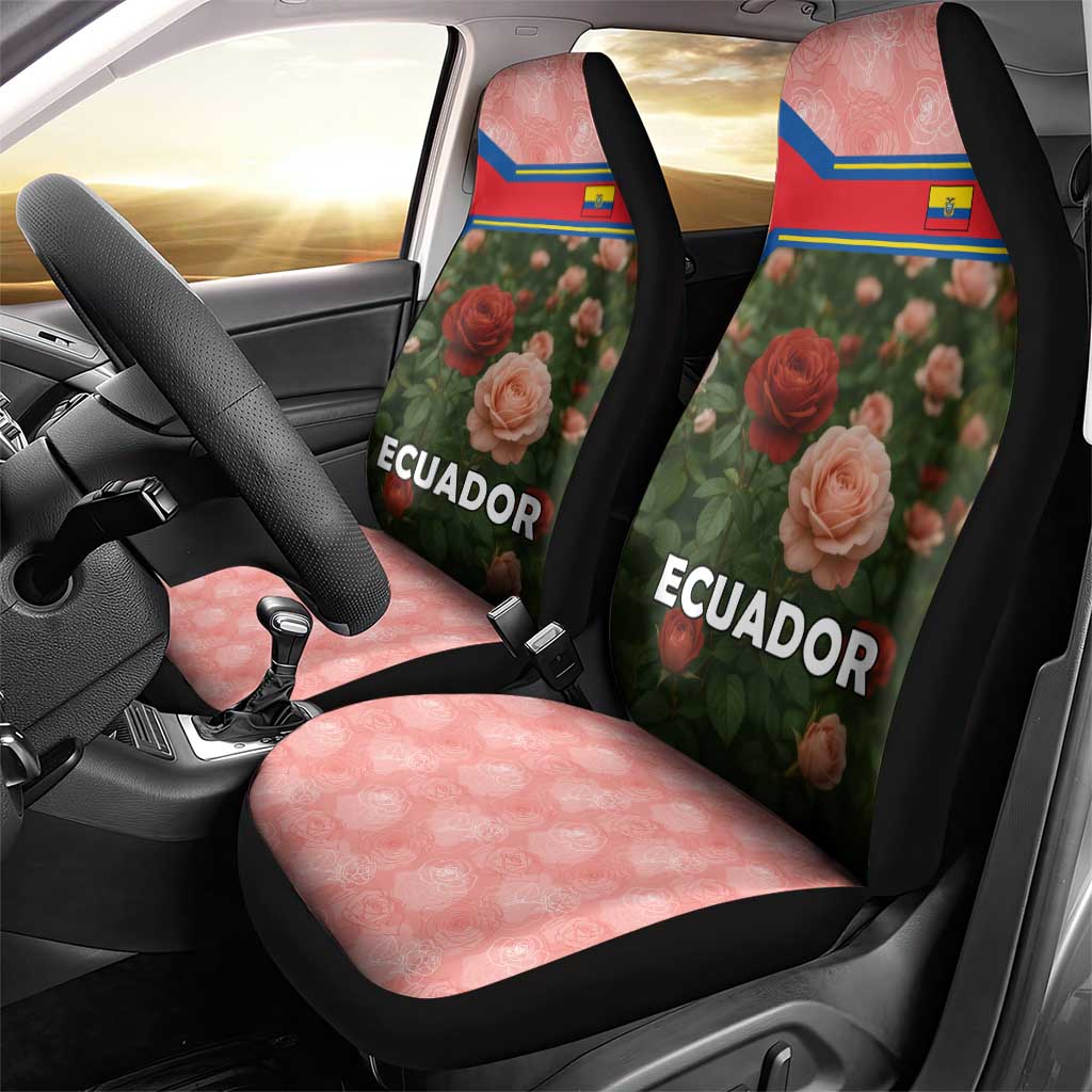 Ecuador Car Seat Cover with Rose Garden and Floral Texture Design - Wonder Print Shop