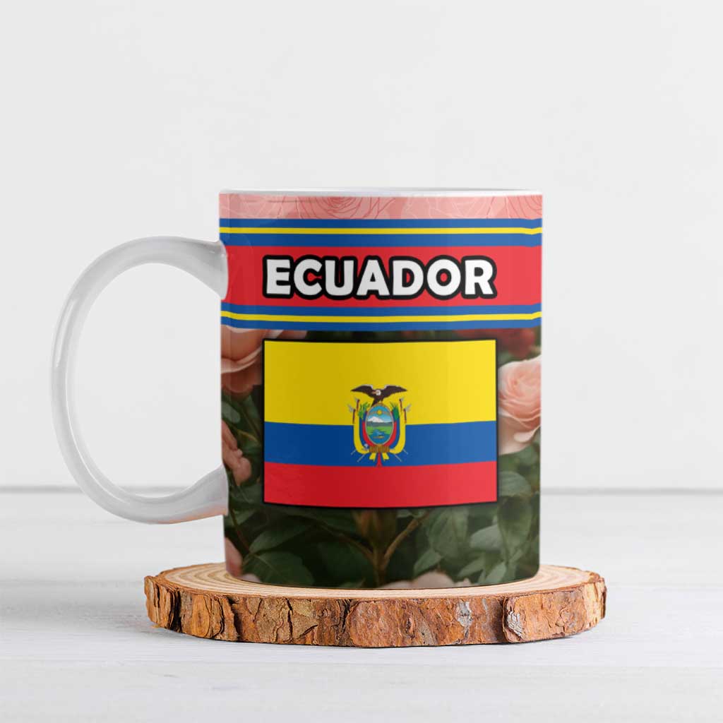 Ecuador Ceramic Mug with Rose Garden and Floral Texture Design - Wonder Print Shop